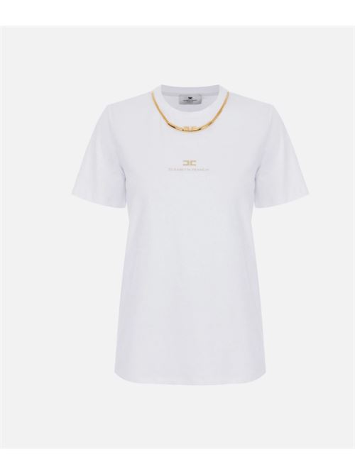 T-SHIRT WITH NECKLACE ELISABETTA FRANCHI | MA02856E2270 Gesso